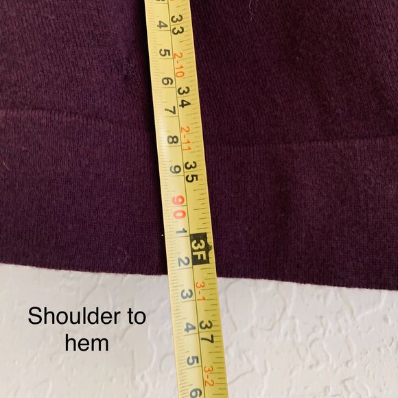 Akris Punto Cardigan Sweater US 16 Dark Purple Open 100% Wool Designer Luxury - Picture 10 of 13